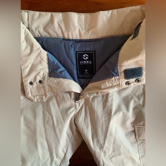 NWOT HISEA Beige and Blue Insulated Ski Snow Pants Size M Short - Picture 3 of 10